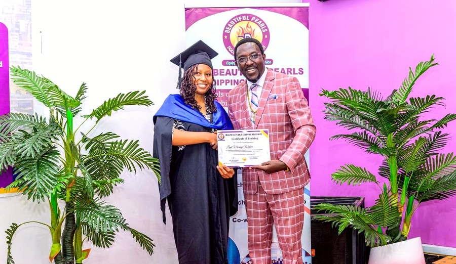 Linet Murugi at Beautiful Pearls Ministries graduation ceremony